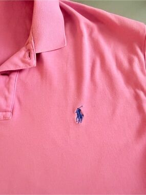 Ralph Lauren Pink Polo with Blue Pony Logo